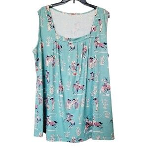 Coastal Cowgirl Square-neck Swing Tank